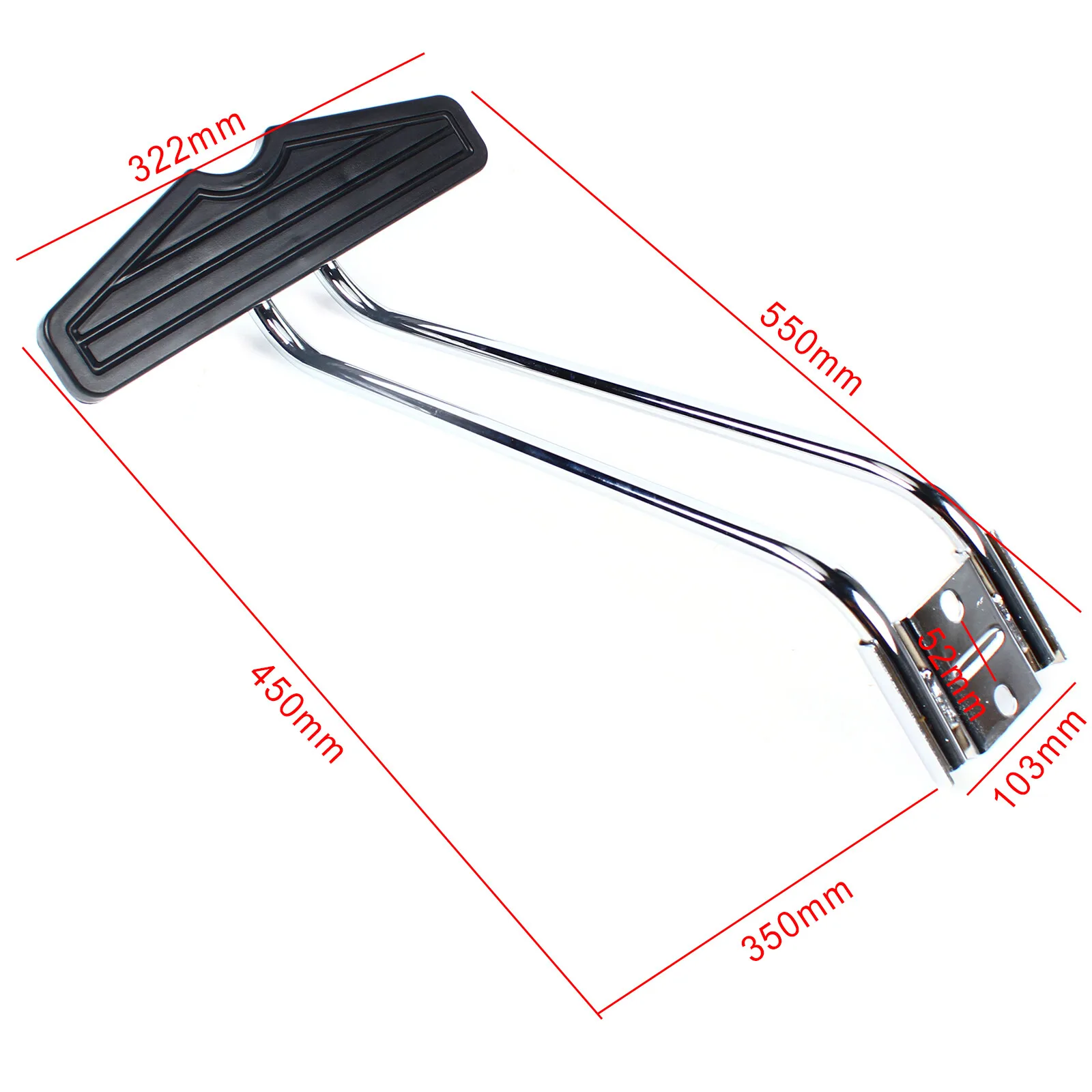 Salon Chair Foot Rest Footrest for Hydraulic Barber Chair Styling Salon Black 322*450*103mm