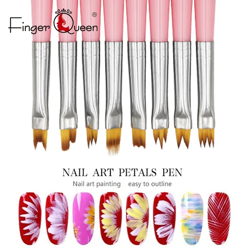 8Pcs Nail Art Petals Painting Pen Painting Drawing for Manicure Design Gel Brush Nail Art Brush Pen  Nail Art Tool