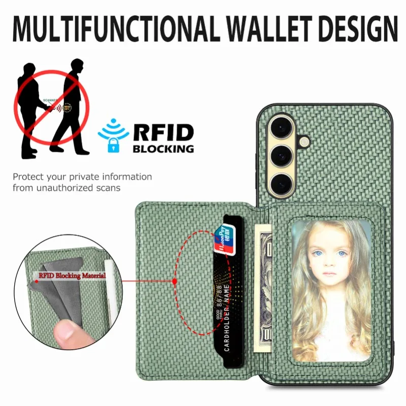 Etui na Samsung A17 A07 A55 A35 A25 A15 Portfel Etui na Karty Stojak Skórzane Magnetyczne Etui na Galaxy M56 M55 M15 A56 A36 A54 A14 — zdjęcie produktu 2