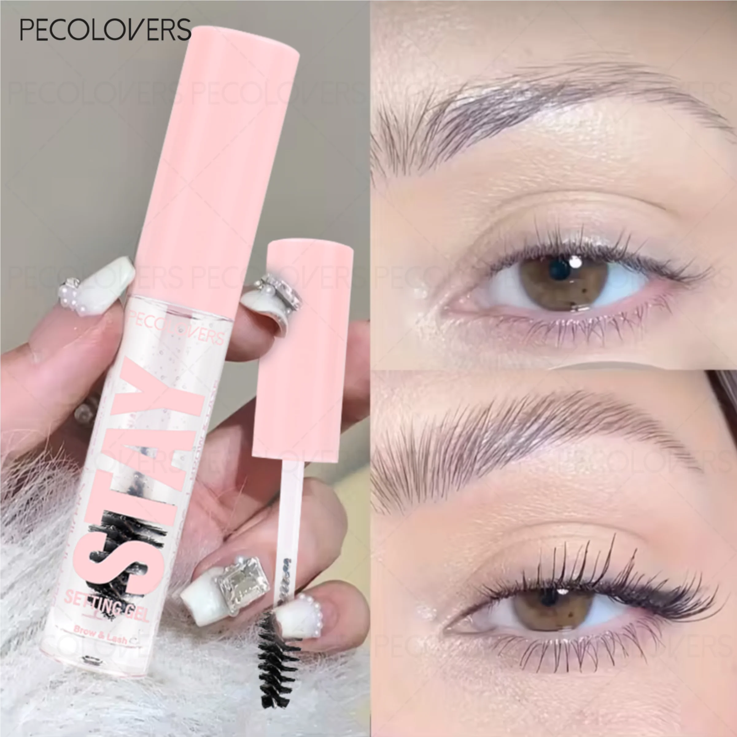 1 Pcs Strong Holding The Eyebrow Cream, Defined Eyebrow Shapes Eyebrows Gel, Transparent Colorless Texture with Special Brush