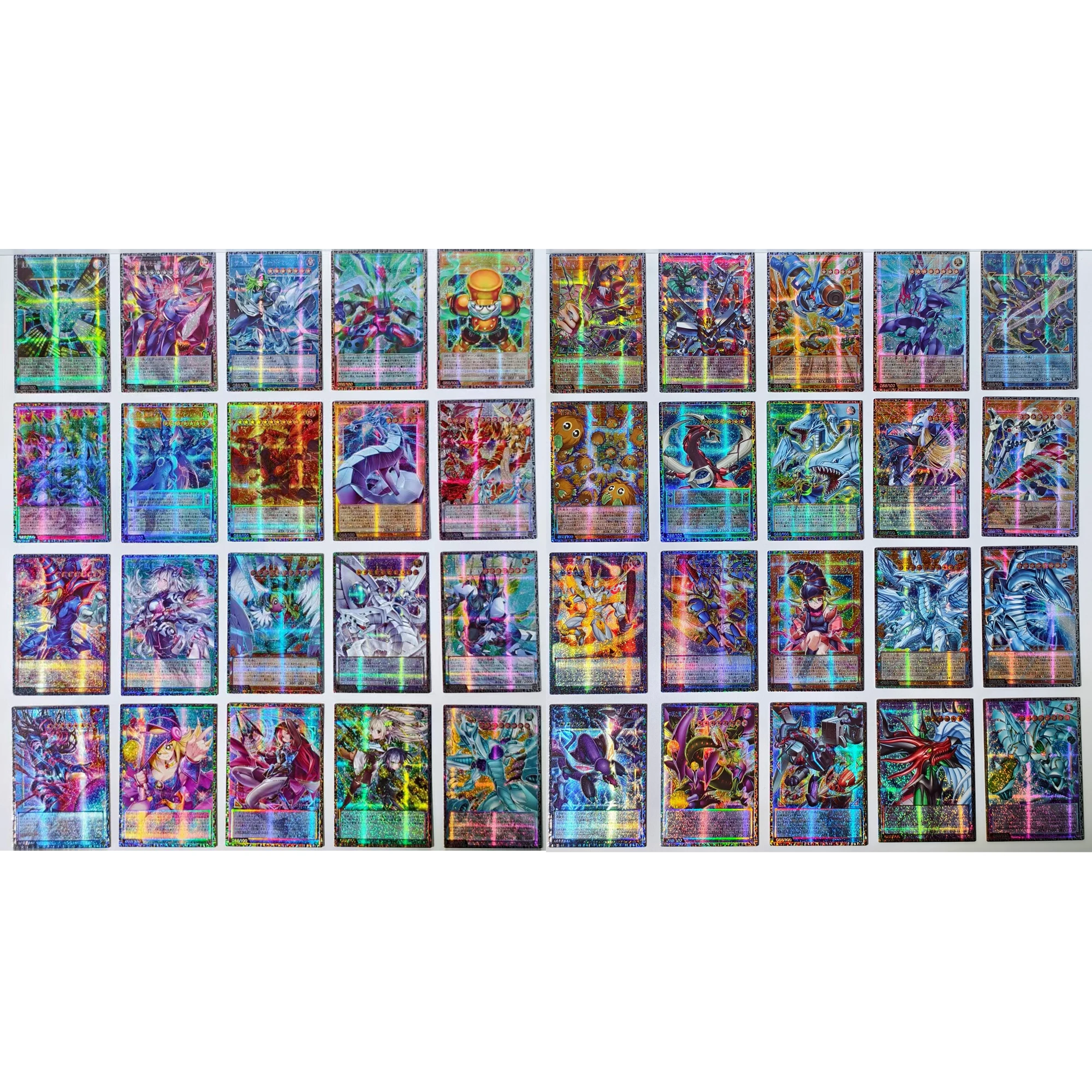40Pcs/set Diy Yu-Gi-Oh! Blue-Eyes White Dragon The White Phantom Beast Collection Card Gauze Flash Ygo Anime Cards Gift Toys
