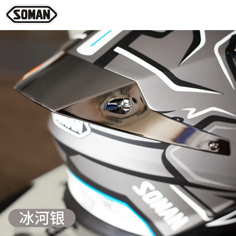 SOMAN X8 Motorcycle Helmet Accessories Electroplated Wind Window Tail Wing Can Be Freely Disassembled and Installed