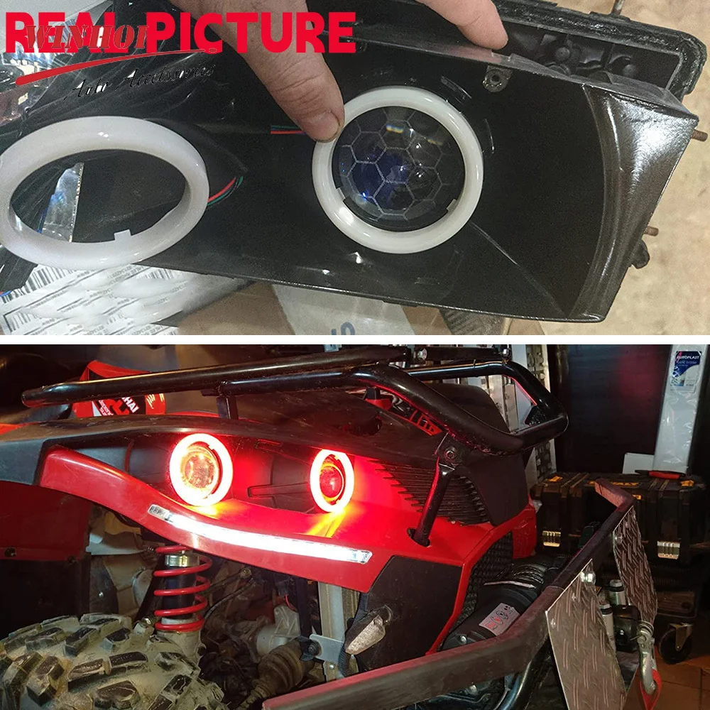 Car Angel Eyes RGB Cotton Halo Rings 12-24V Led Headlight Drl Motorcycle Moto Angel Eye 60mm 70mm 80mm 90mm 100mm 110mm 120mm