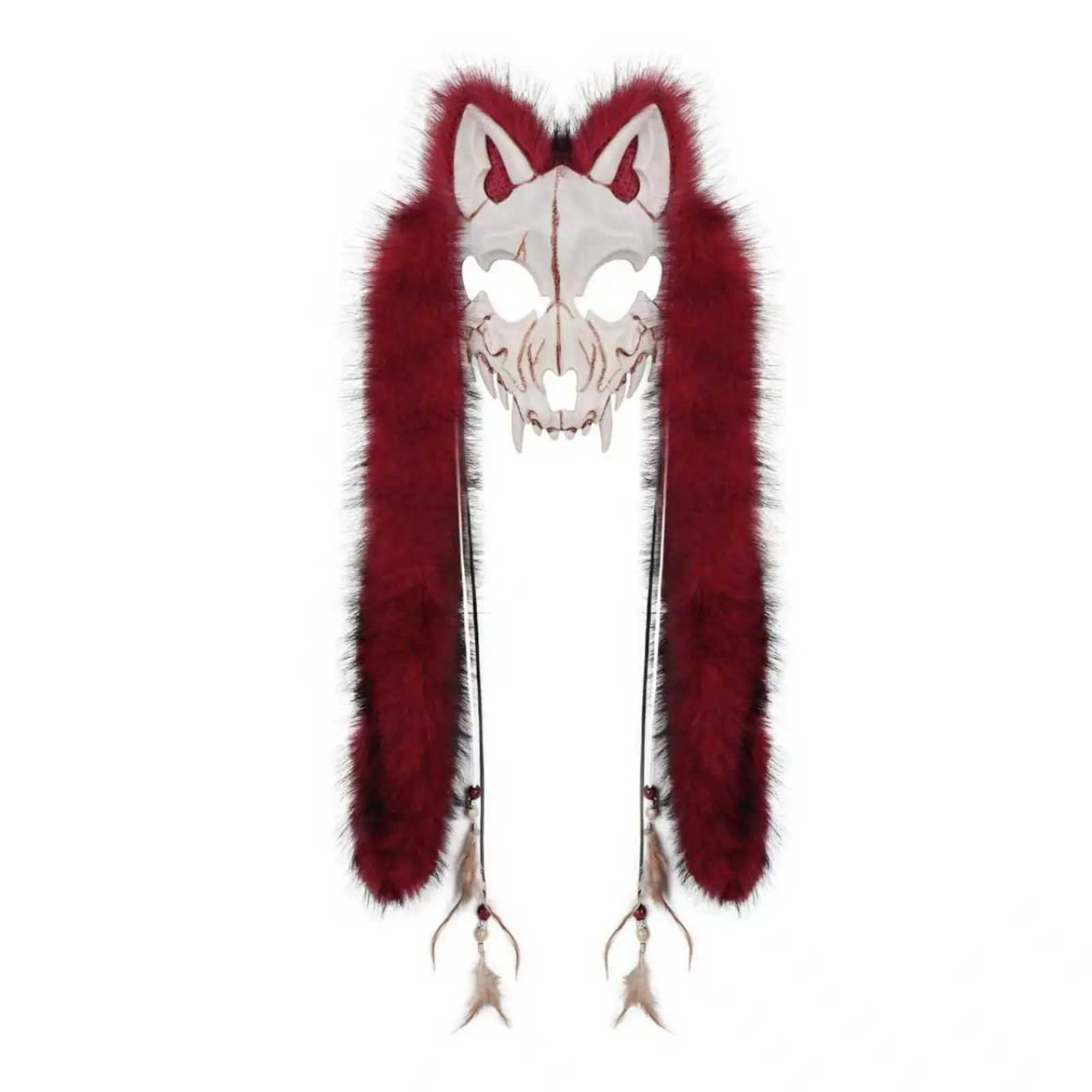 Animal Skull Headpiece Faux Wolf Skull Headpiece Carved for Viking Roleplayers