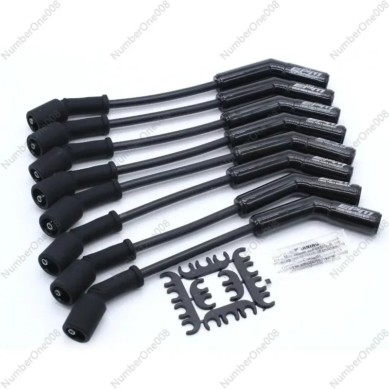 Ceramic Black 500 Ohms/ft High Performance Spark Plug Wire Set 9070CK Extreme 9000 8mm 135° For Car Replacement for 05-11 GM LS