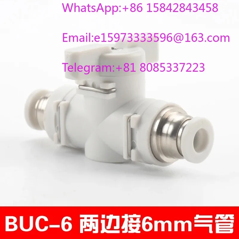 BUC Series HVFF Hand Control Valve Quick Plug Manual Switch For 4-12mm Pneumatic Air Tubing