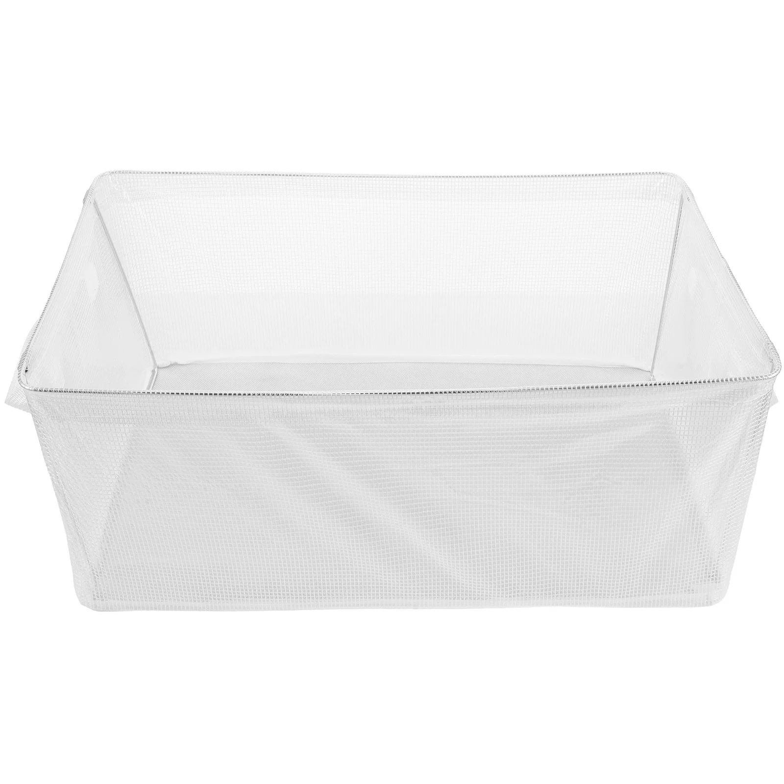 

Transparent PVC Foldable Storage Basket Sturdy Steel Frame Multifunctional Clothing Organizer for Bedroom Closet Stackable