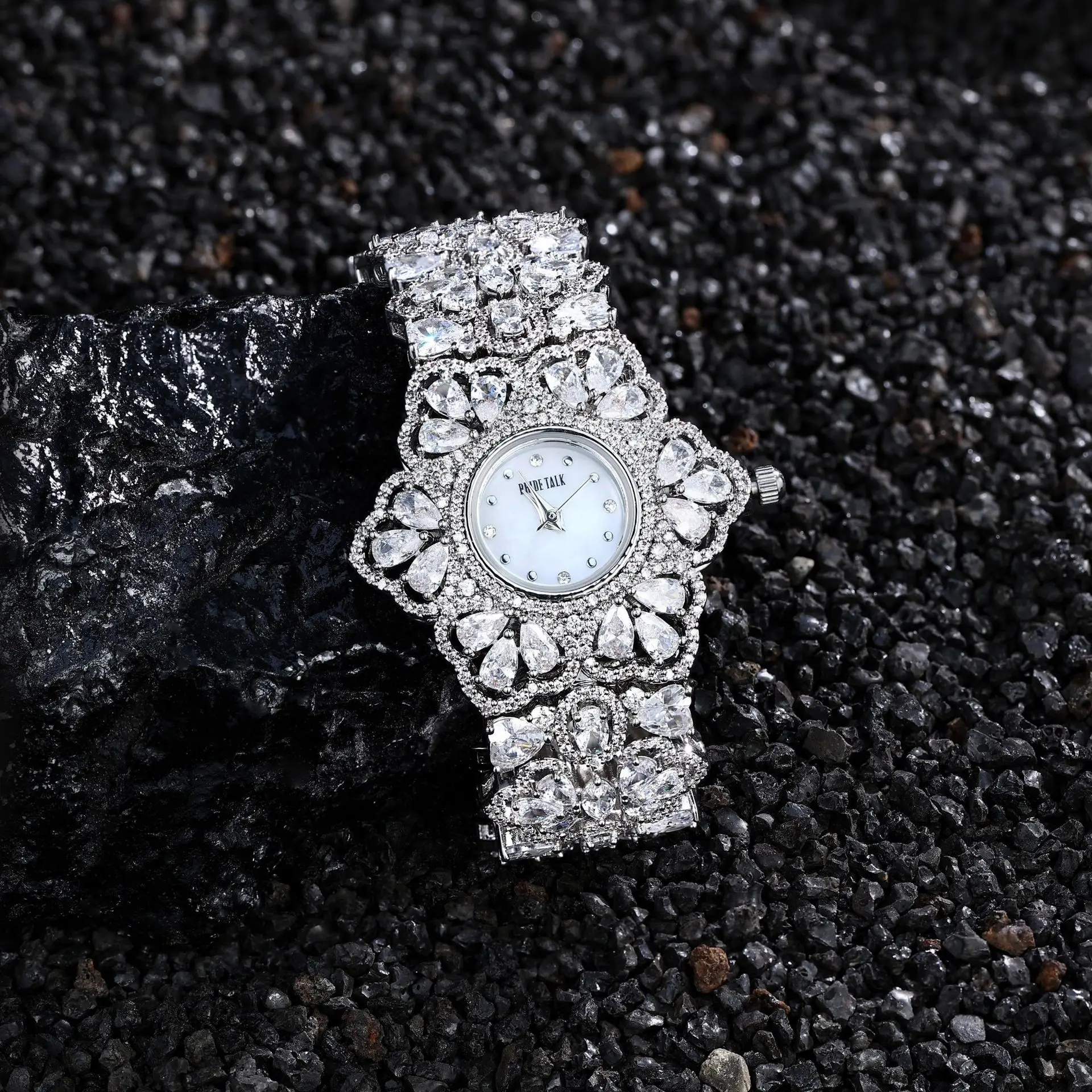 

IN JEWELIFE 17.5 cm Length Watch for Women AAA Cubic Zircon Crystal Watch for Wedding Party Jewelry Japan Movement Waterproof