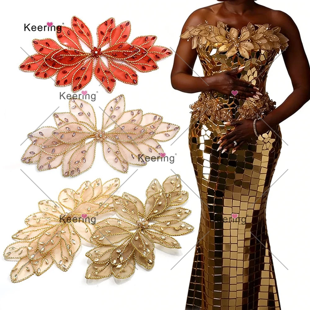 

2 шт. 3D-цветы из проволоки, зеленые искусственные цветы, листья, зеленые гирлянды для свадебного платья WHD-176