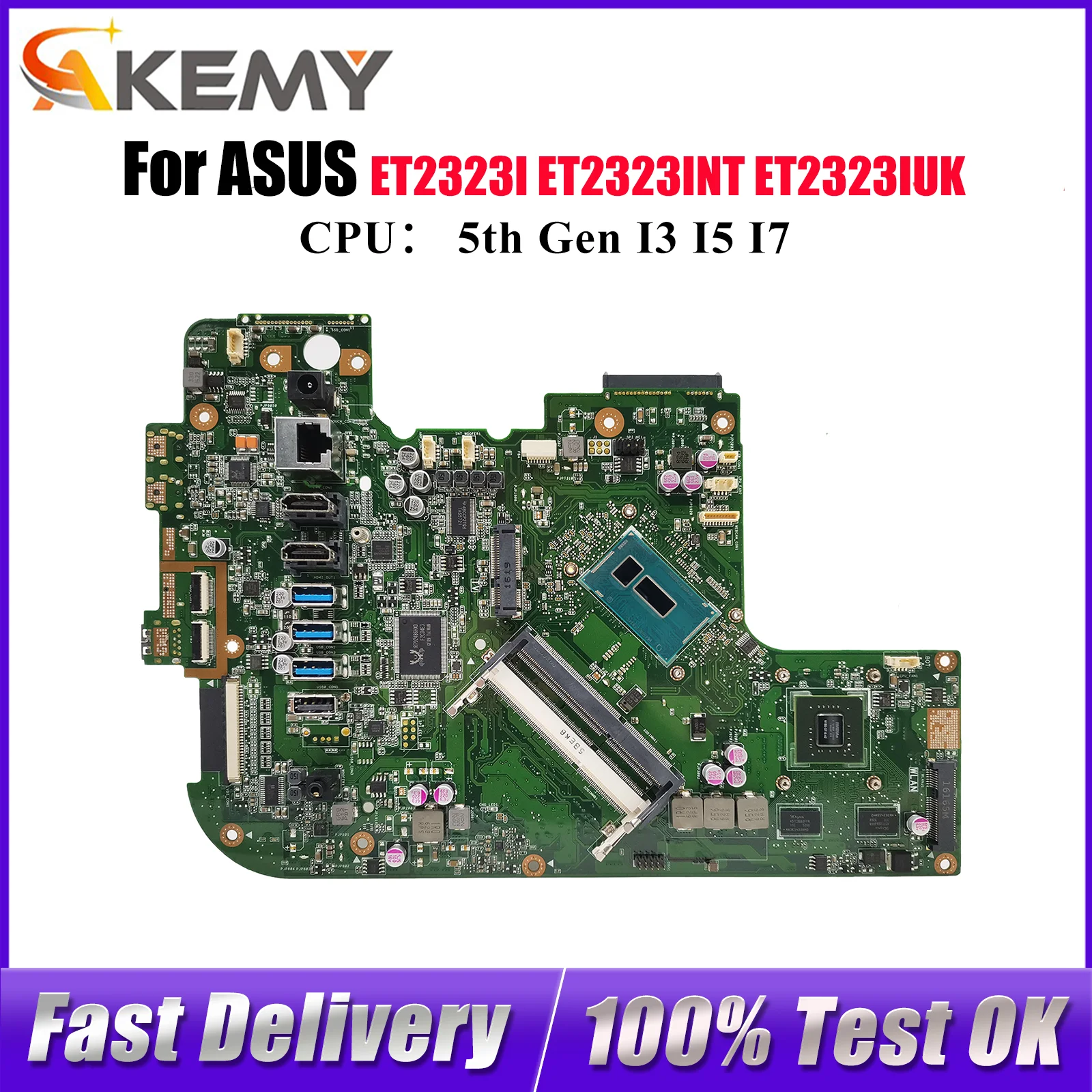 

ET2323I Материнская плата для ноутбука ASUS AIO ET2323IUT ET2323 ET2323IUK ET2323INT Материнская плата с процессором I3 I5 I7 100% тестирование ОК быстрая доставка