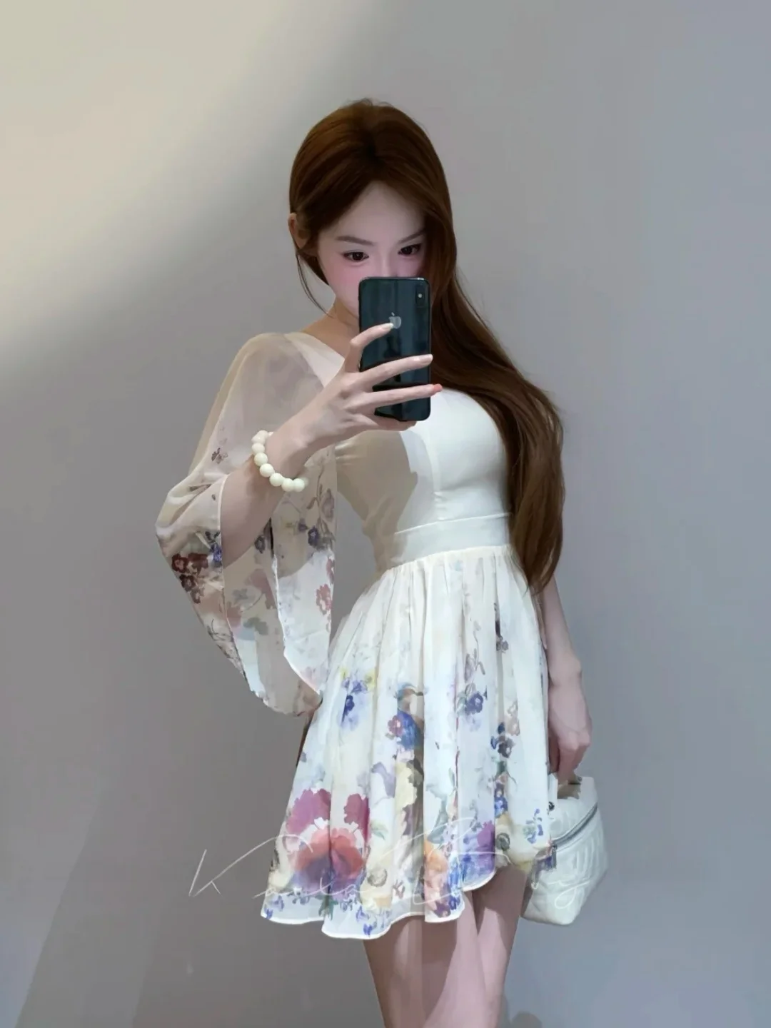 

Retro Slim Fit Square Collar Seven Sleeve Dress Elegant Ins Style A-Line Skirt Casual Wear for Young Women Summer 2026