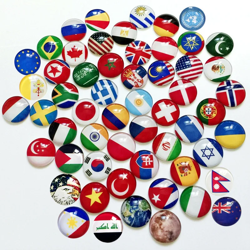 France Chile Israel Russia South Korea Poland Spain Flag Epoxy Memorial Metal Badge Clothing Accessories Wholesale