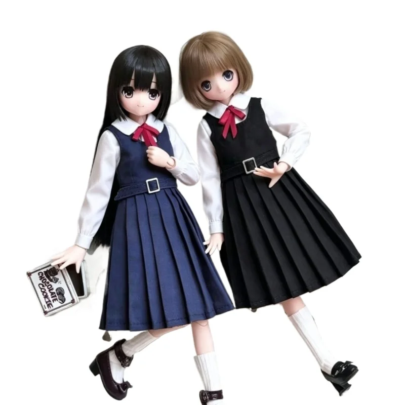 One Suit Pleated Skirt for Blythe Ob22 26cm Azone Middle School Student Uniform Clothes Accessories
