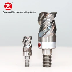 CNC Anti-Vibração Split Flat Endmill, Fresagem Cabeça De Corte, Conexão Parafuso, M5, M6 Rosca, Nariz Redondo, Fresagem De Esferas, Tipo