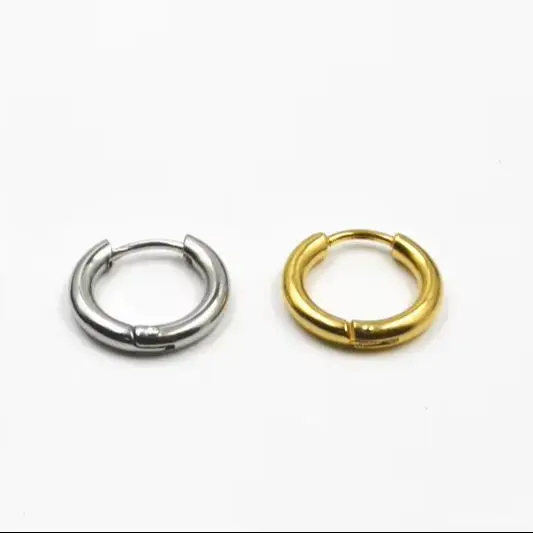 

50pcs Hoop Earrings Simple Stainless Steel Summer Style Circle Hoop Earring Women Man Round Popular Earring Jewelry
