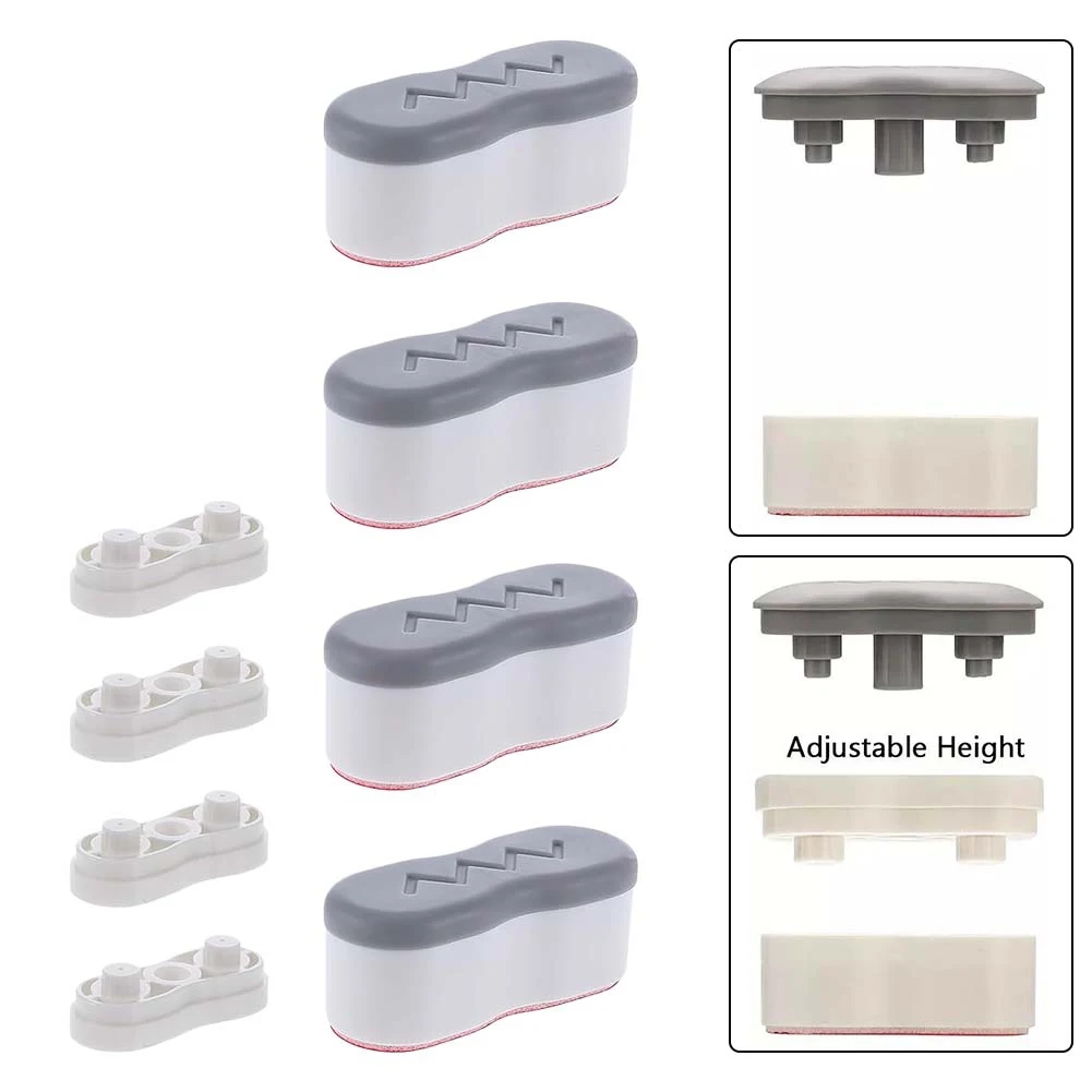 4 Pack Bidet Seat Risers Height Adjustable Pads With Strong Adhesion For Toilet Lid Bumpers Gray White 2cm 2.5cm