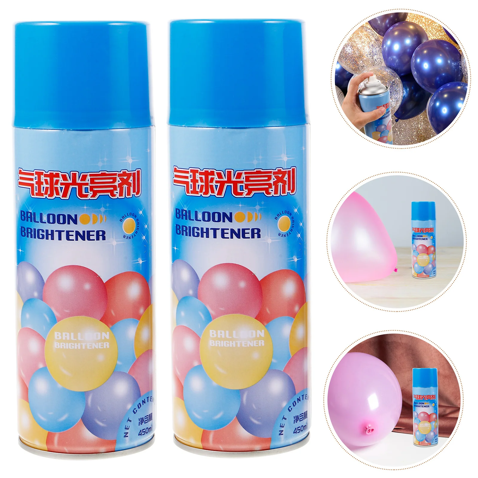 

2pcs Balloon Brightener Spray Cleaning Tool Gloss for Latex Foil Balloons Extend Lifespan Party Decorations Shine