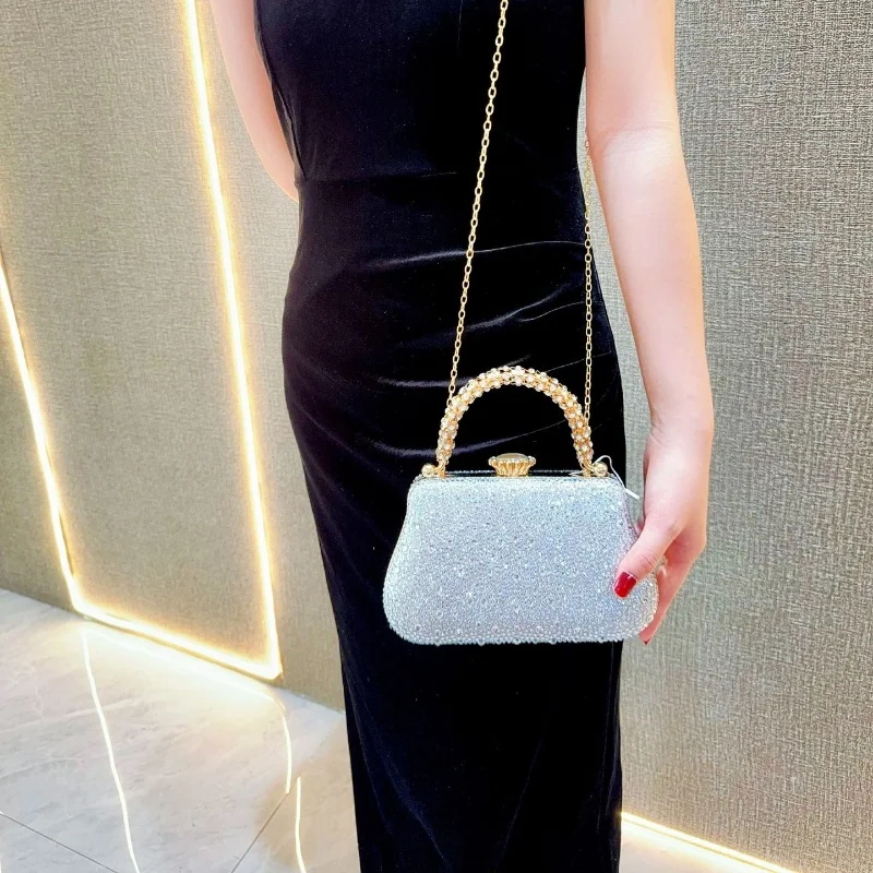 نوبل حساسة خمر بريق الراين الماس مساء حقيبة أنيقة حقائب اليد موضة جديدة حفلة واحدة الكتف حقيبة كروسبودي