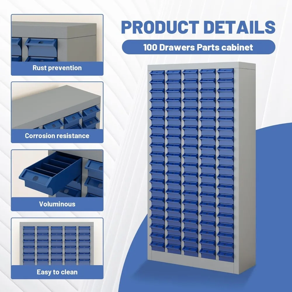 خزانة مع 100 درج المكسرات البراغي المسمار مسمار صناديق أداة خزانة Legos درج الفوق لتنظيم المرآب