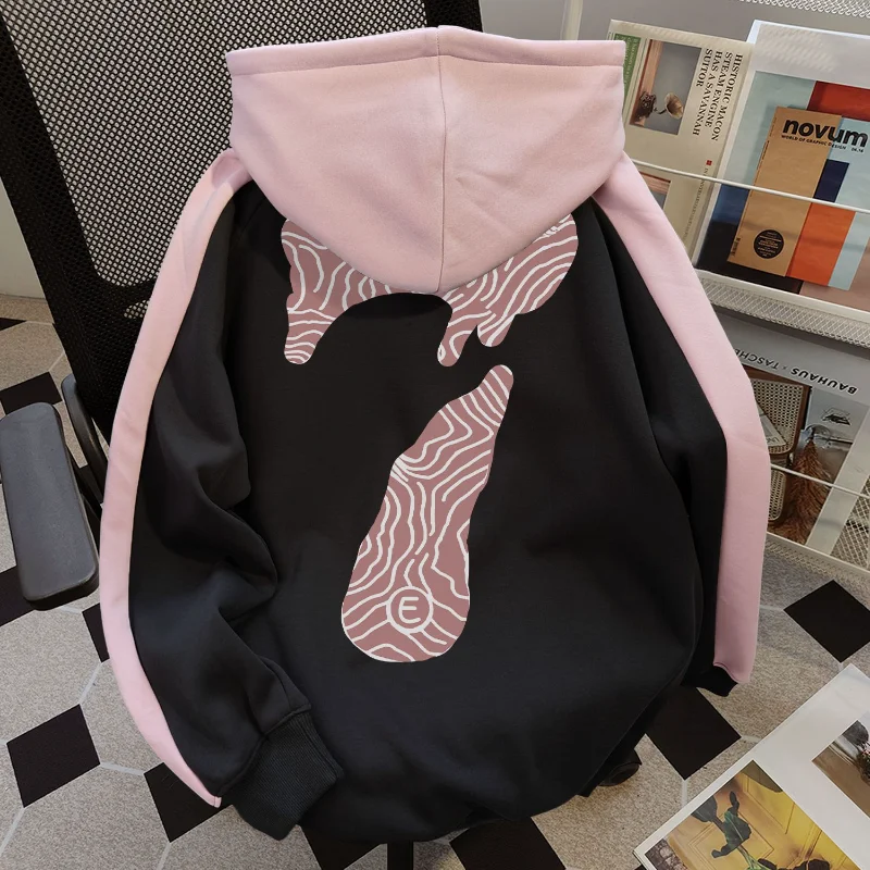 

Pure Cotton Hooded Sweatshirt Women Autumn Winter Thickened Velvet Mid-length Loose Versatile Jacket Ins Trend Brand