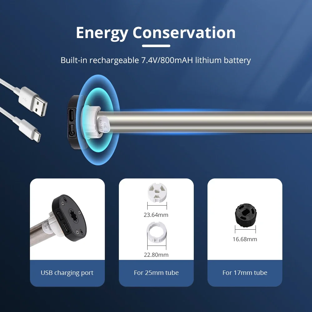 Tuya Zigbee Rollo Motor Blind Motor Für 25mm Rohr Eingebaute Batterie Alexa Google Home Sprachsteuerung