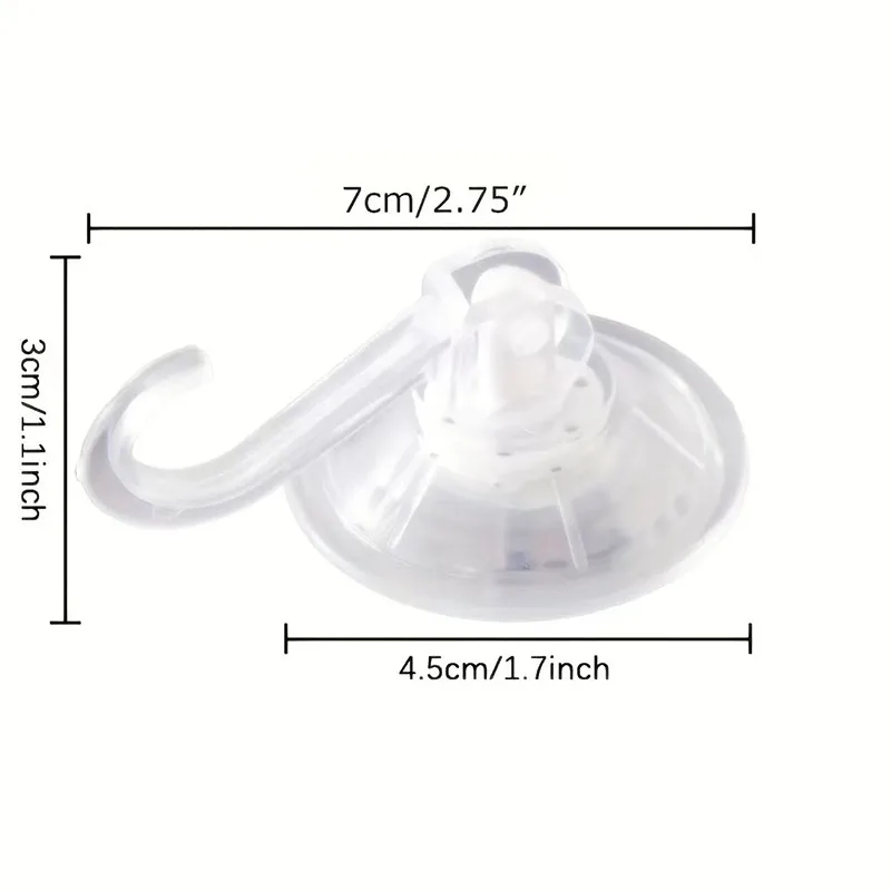 10 Stück Saugnapfhaken, transparent, wiederverwendbar, robust, Vakuum-Saugnapfhaken, Glas, Küche, Badezimmer, Haken für Handtuch – Detail 1