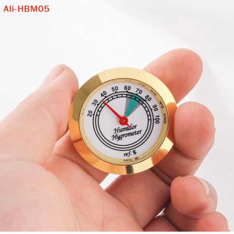(HB05)Brass Analog Hygrometer Humidity Gauge For Humidors 43mm High Accuracy Mechanical Humidity Tester Box Violin
