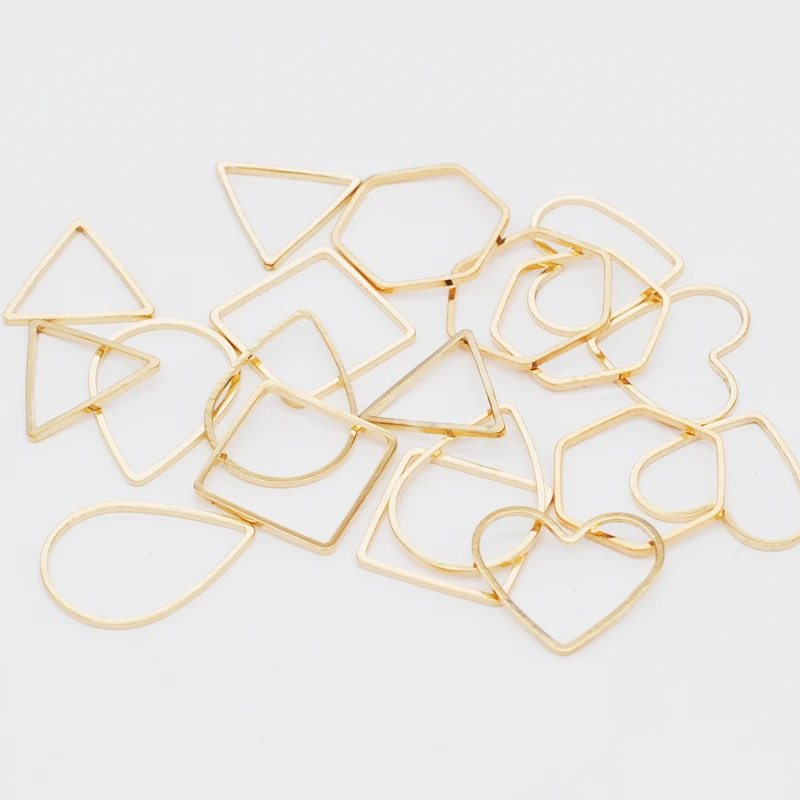 5 Styles Copper Linking Rings KC Golden Frames Connectors Metal Jewelry Connector Links for Women Jewelry Making Findings