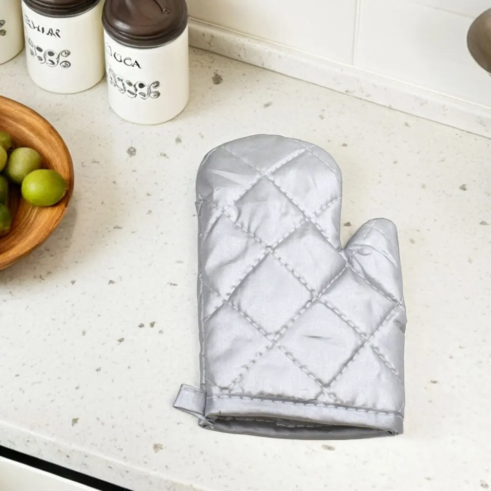 

4 pcs Silver Coated Mitts Heat Resistant Kitchen Gloves Microwave Oven Gloves Childrens Heat Protection Mitts For Baking