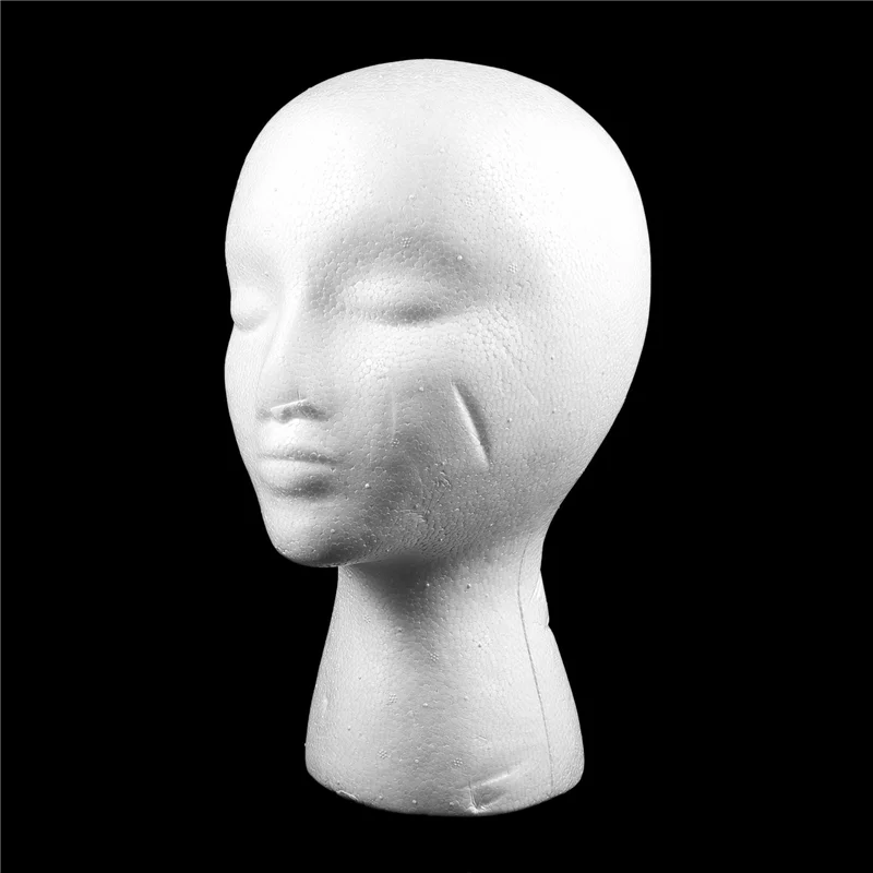 

【SEE】6 Pcs 27.5 X 52Cm Dummy / Mannequin Head Female Foam(Polystyrene) Exhibitor For Cap, Headphones, Hair Accessories
