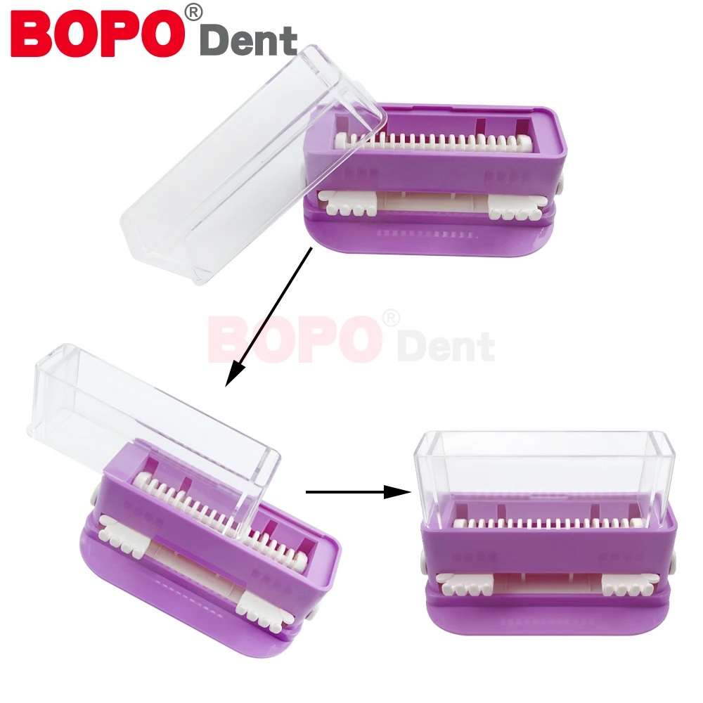 Soporte dispensador de microaplicador Dental con 100 Uds., palo de cepillo desechable, contenedor de punta de algodón, caja de almacenamiento de herramientas de dentista