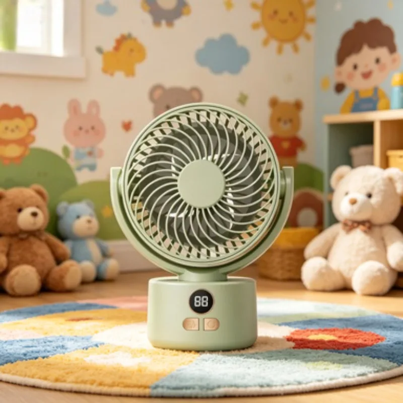 

New Silent USB Rechargeable Fan Powerful Circulation Wind Rotatable Head Super Long Standby for Home Camping Trip