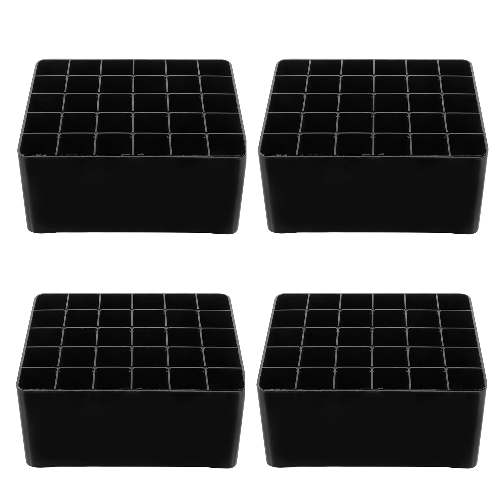 

4 Pcs Black 30 Holes Pen Box Marker Holder Desk Organizer Stationery Storage Plastic Multifunctional Lightweight