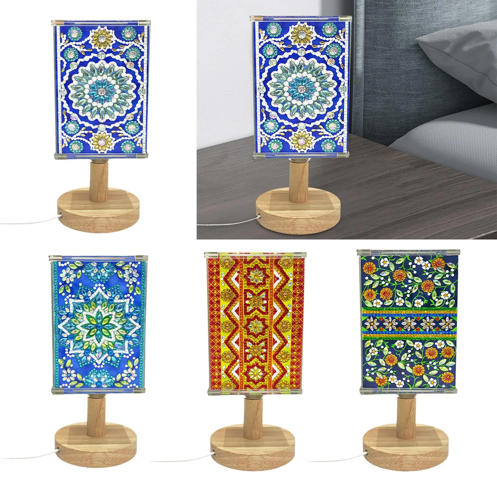 DIY diamond lamp, small bedside lamp, modern make your own night light, crafts,