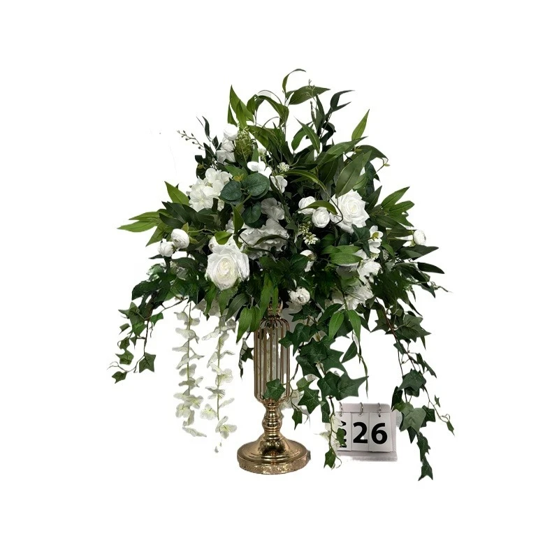 

Smooth activity table decoration grass green plant white rose flower ball plant flower ball artificial