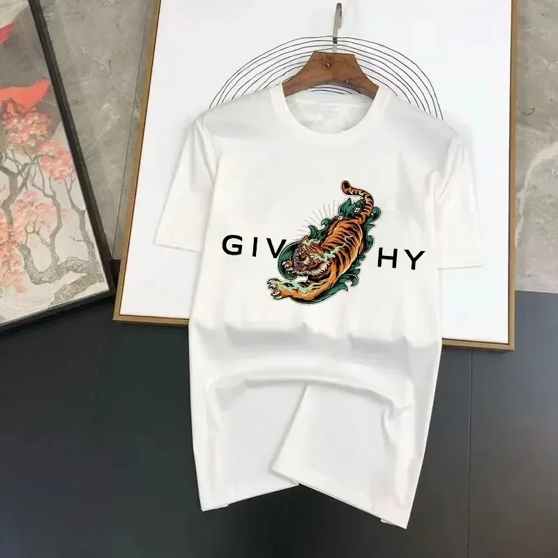 

2025 Hot Sale Letter Printing 100%Cotton T-shirt Black Summer Short Sleeve Tee Men's/Women's Fashion Round Neck Top Tshirt