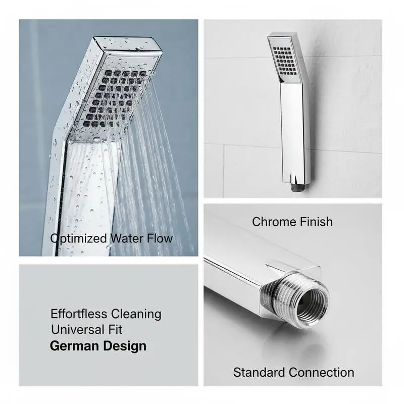 Immagine 6: Soffione doccia fisso cromato per bagno