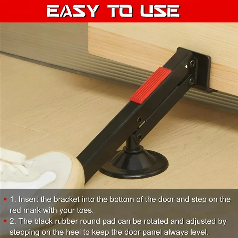 MOPHE-Door Opening Device Foot Door Lift 360° Rotation Lever-Activated Door Panel Elevator Installation Aid For Door Installatio