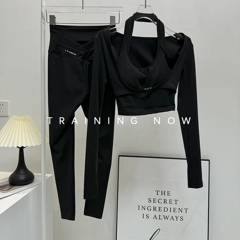 

Yoga clothing suit for women in autumn and winter slimming running training long-sleeved tops temperament fashionable