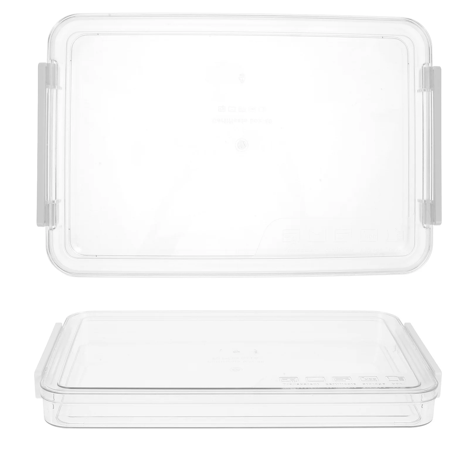 2Pcs File Organizer Boxes Large Capacity Clear Plastic Document Storage Box Set Pet ABS Material Portable Desktop