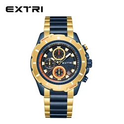 Extri Blue Watches Men Sport Heavy Case luxury Dress Watches New Fashion Male Nice Present Birthday Gifts Metal Box