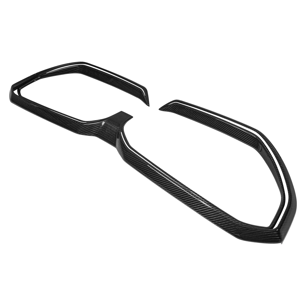 For BMW 5 Series G60 2024up Real Carbon Fiber Car Front Grille Cover Trim Molding Insert Garnish Protector Add on type