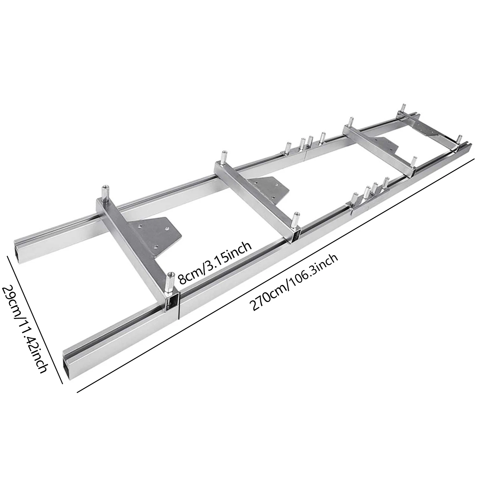 9FT/2.7M Rail Mill Guide System Chainsaw Mill Rail Guide Set Fastening Reinforcement Rail Aluminum Ladder Connector Professional