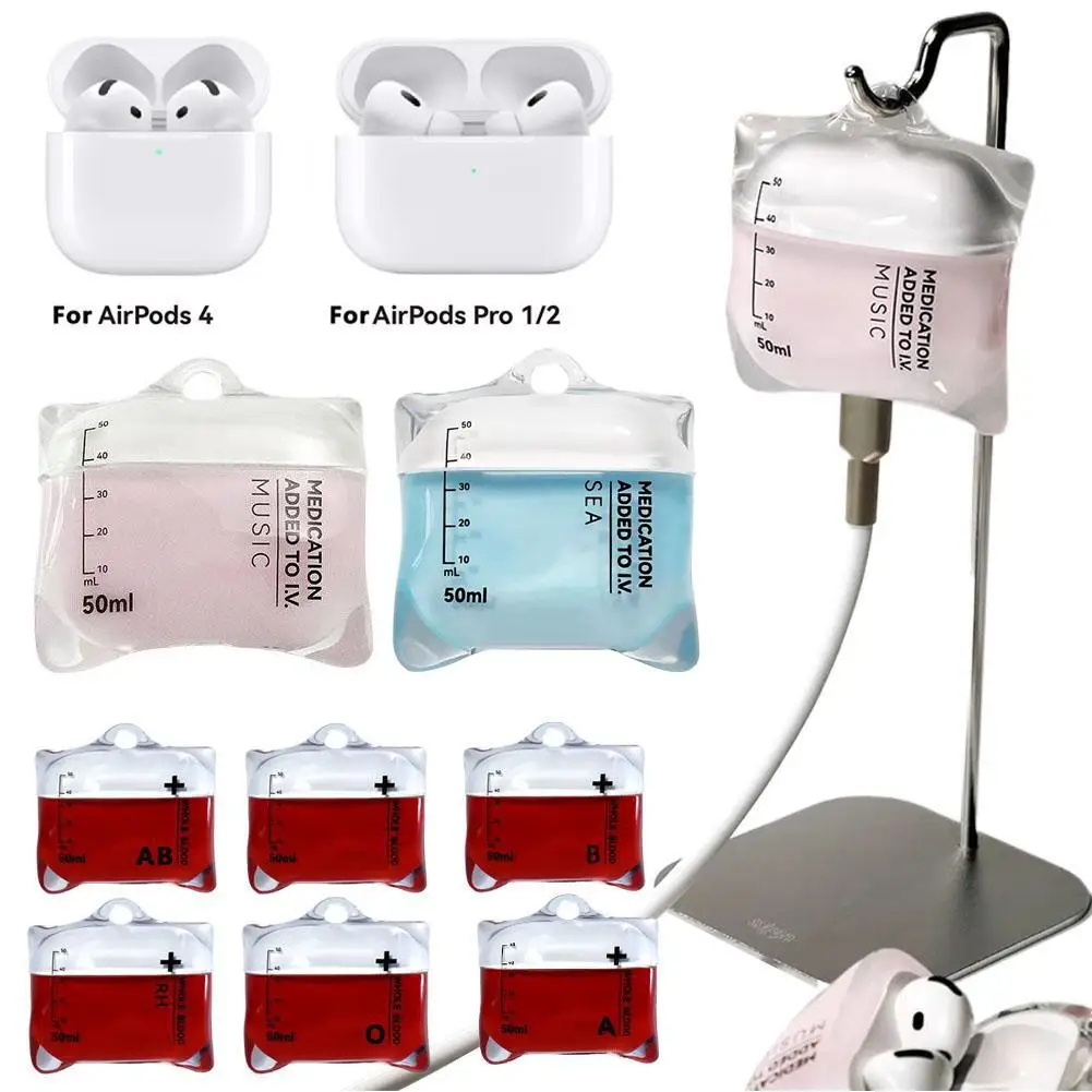 حزم الدم في حالات الطوارئ حافظة سماعة الرأس لأجهزة AirPods السائل سيليكون عالية الشفافية حافظة ناعمة مضادة للسقوط الغطاء الواقي Y2X2 #6