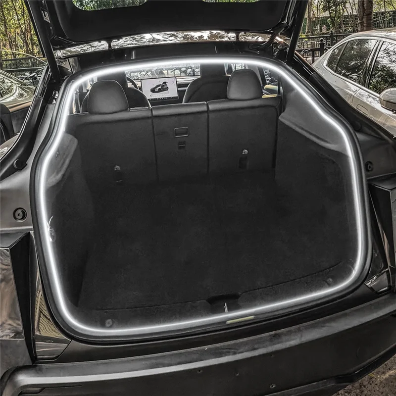 ل تسلا نموذج Y 2025 العرعر الجذع الخلفي إضاءة مقاومة للماء قطاع الغلاف الجوي سطع الداخلية ضوء السيارة الأبيض الدافئ