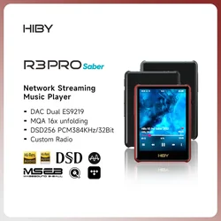 HiBy R3 Pro Saber 2022 Network Streaming Music Player USB DAC Audio Bluetooth WiFi DSD256 MQA16x LDAC Web Radio Airplay DLNA