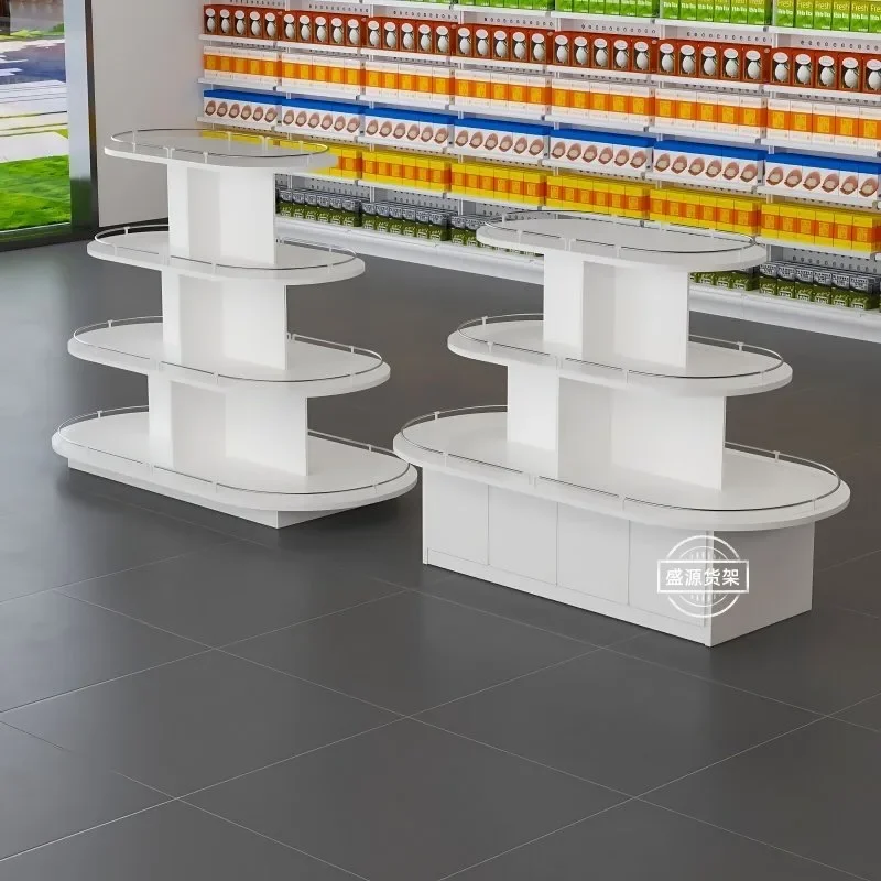 Island cabinet supermarket shelf display rack flowing water Taichung island display cabinet stack head display rack beverage sta