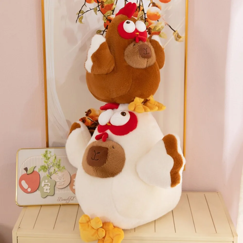 

Hen Chicken Capybara Plush Toy Soft Fluffy Chicken Capybara Cotton Doll Brown Animal Capybara Stuffed Doll Birthday
