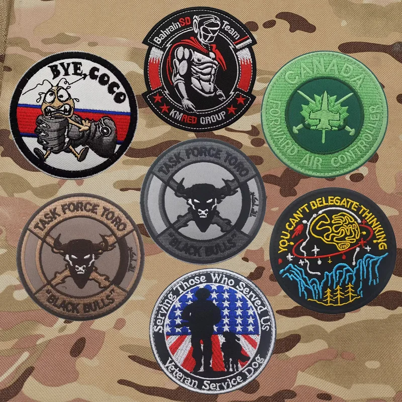 Boxing and Hegemony Sports Tactical Badges Task Force Toro Embroidery Military  Patch Stickers On Clothing With Hook And Loo