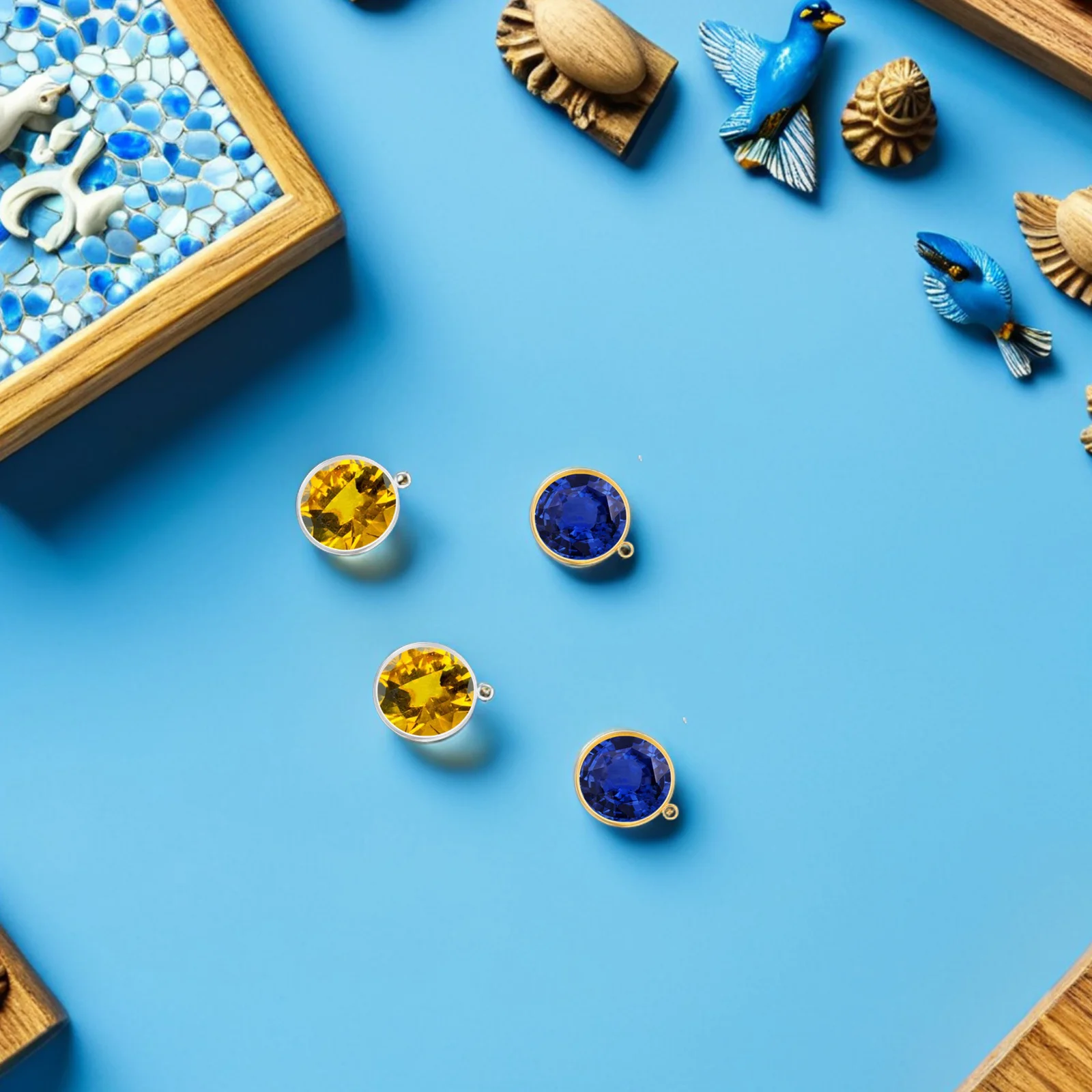 

60Pcs Round Bezel Pendant Trays Set for DIY Photo Jewelry Cabochon Base Epoxy Resin Necklace Pendant Blanks Bezel Tray Base